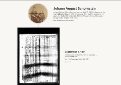 Johann August Schornstein record