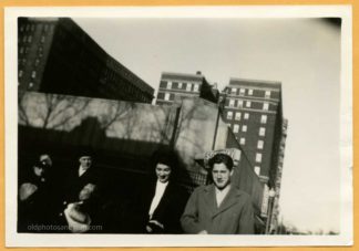 1940s Couple on Street Shot from Below Odd Angle